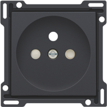AFWERKINGSSET VOOR STOPCONTACT MET PENAARDE EN BESCHERMINGSAFSLUITERS, INBOUWDIEPTE 28,5 MM, ANTHRACITE