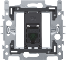 [NIK17065151] RJ45-AANSLUITING UTP CAT. 5E, VLAKKE UITVOERING, INCL. INBOUWRAAM 60 X 71 MM METKLAUWBEVESTIGING